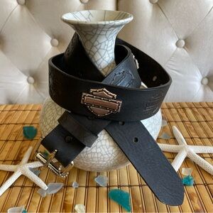 Black Leather Harley-Davidson Belt